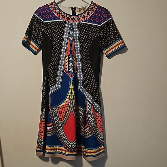Flying Tomato multicolor bold pattern  mini dress  Large - Picture 1 of 7